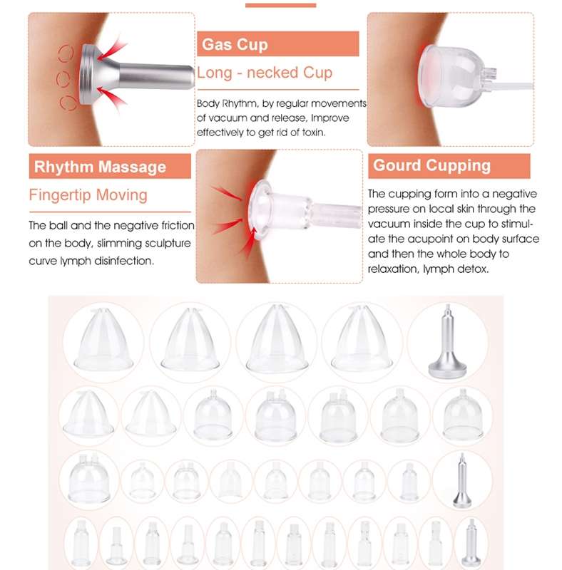 Vacuum Massage Breast Enlargement Pumb Machine With Large Pump 30 Cups(220V EU Plug)