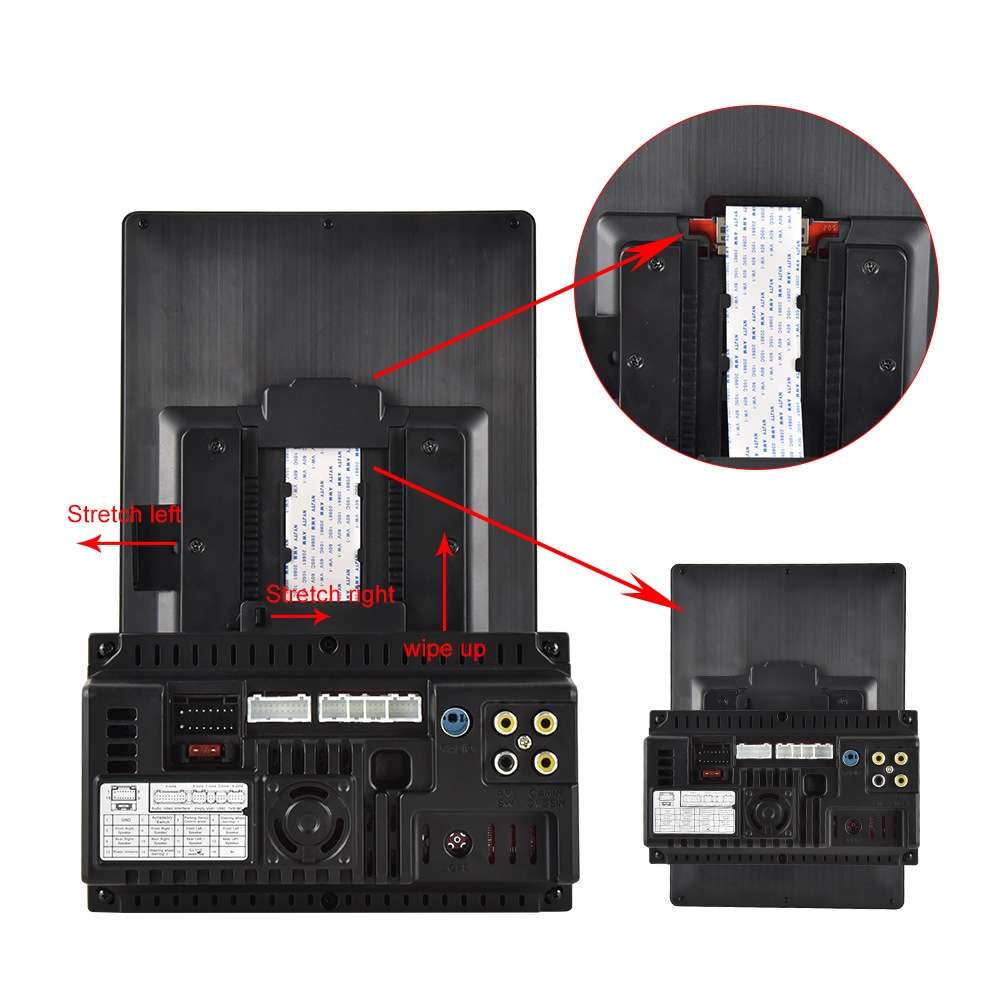 9520C Double Spindle 9.5 inch Vertical Screen Car MP5 Player, Style: Standard+4 Light Camera