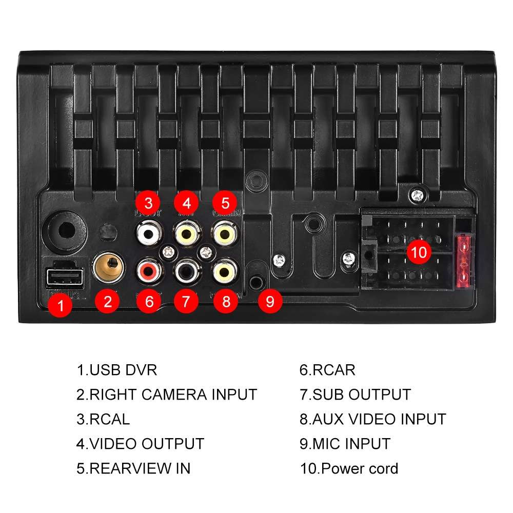 7622C 6.2 inch Dual Spindle HD Car Universal MP5 Carplay Player, Style: Standard+12 Light Camera