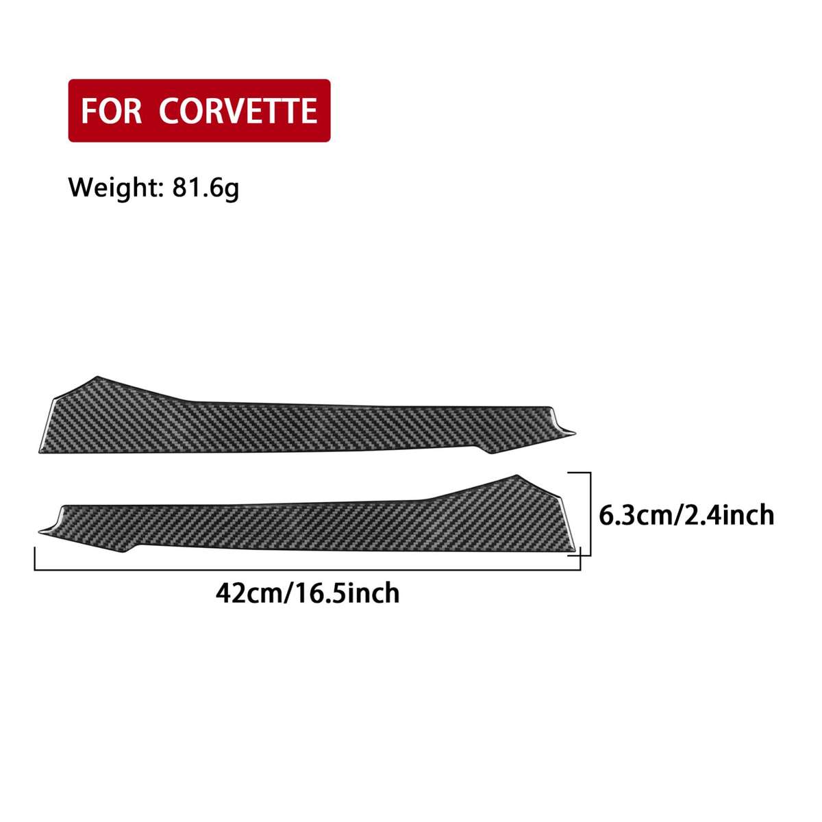 For Chevrolet Corvette C8 2pcs /Set Front Vent Sticker(Black)