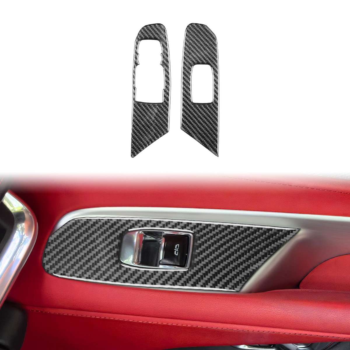 For Chevrolet Corvette C8 2pcs /Set Left-Hand Drive Lift Button Decorative Sticker(Black)