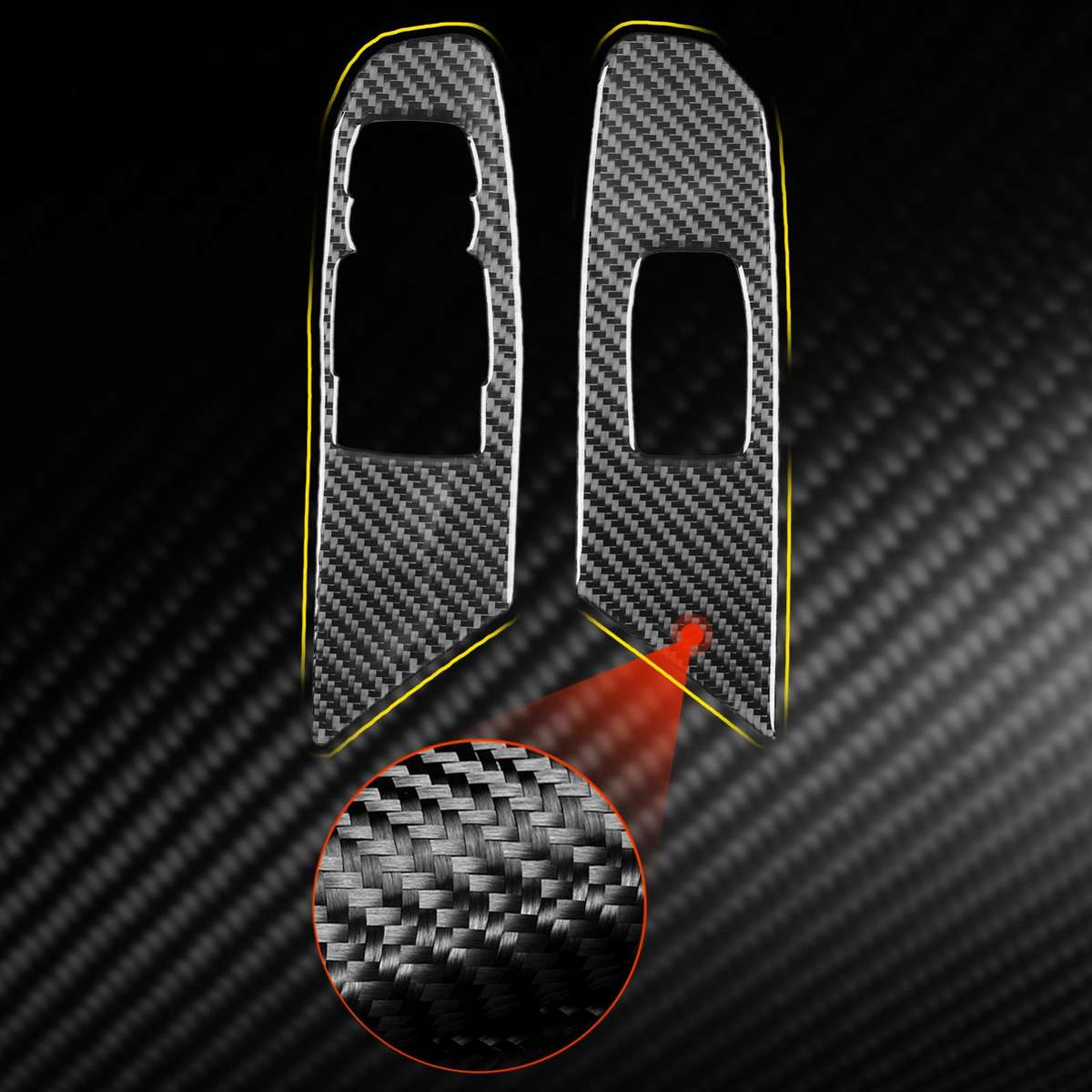 For Chevrolet Corvette C8 2pcs /Set Left-Hand Drive Lift Button Decorative Sticker(Black)