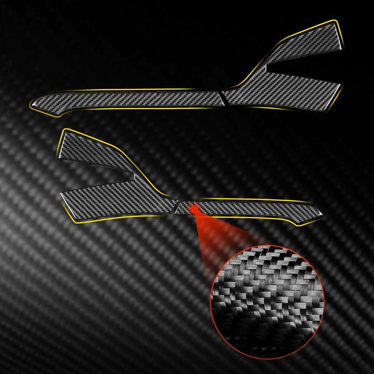 For Chevrolet Corvette C8 4pcs /Set Right-Hand Drive Rearview Mirror Anti-Scratch Sticker(Black)