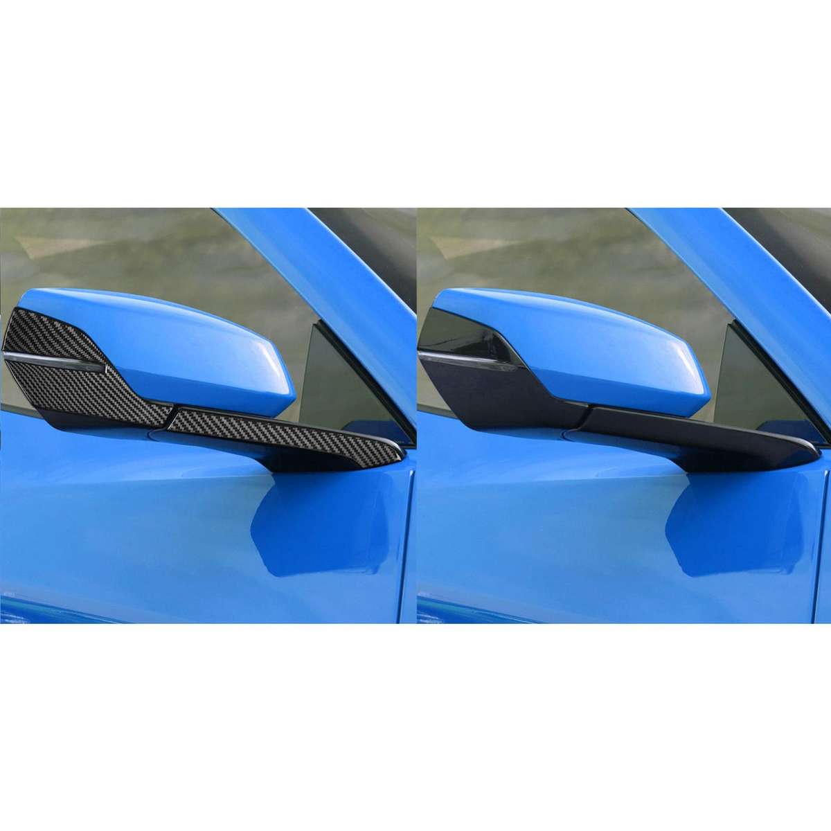 For Chevrolet Corvette C8 4pcs /Set Right-Hand Drive Rearview Mirror Anti-Scratch Sticker(Black)