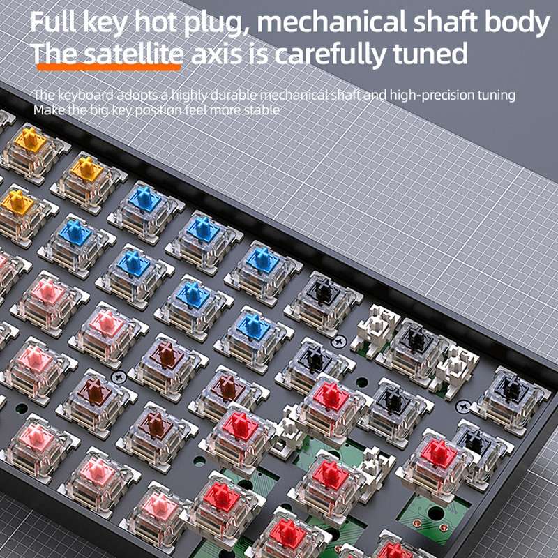 ZIYOU LANG K68 68 Keys Bluetooth Wireless Dual Model Mechanical Keyboard, Style: Green Shaft Version
