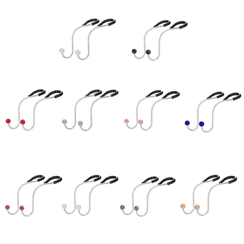 Multifunctional Car Seat Hooks With Diamond Inlay(Shiny Black)