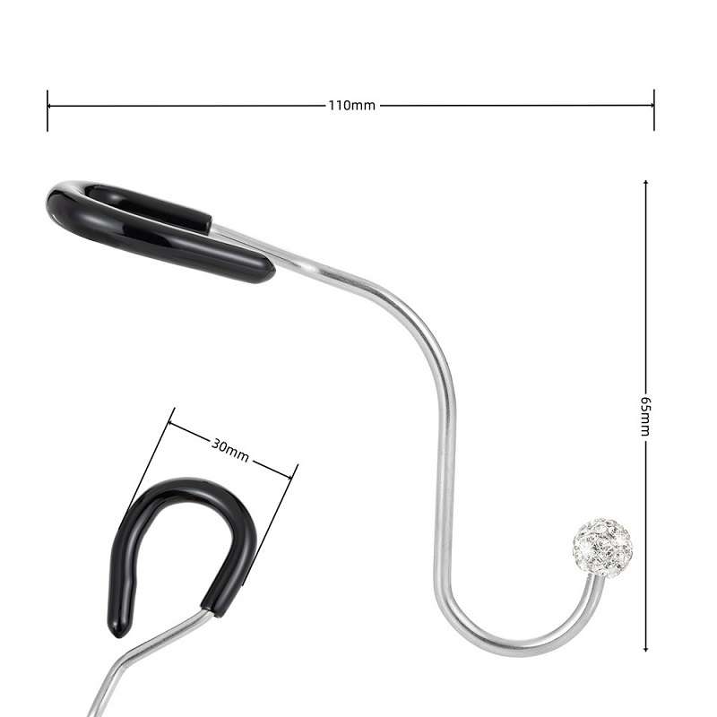 Multifunctional Car Seat Hooks With Diamond Inlay(Shiny Black)