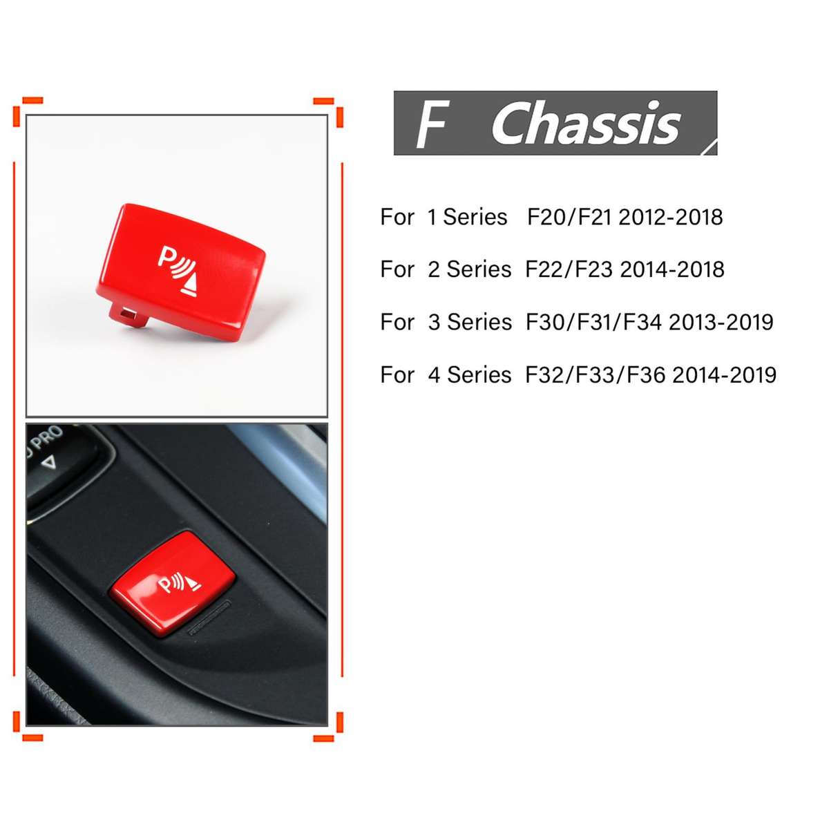 For BMW 1234 Series F Chassis Gear Sensor Buttons(Red)