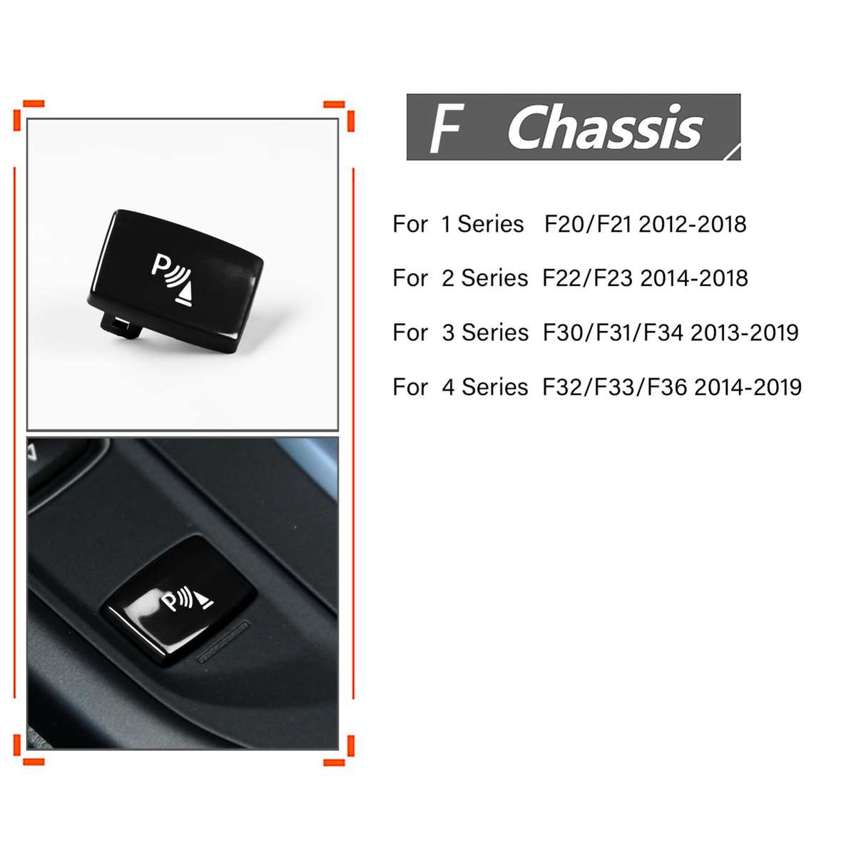 For BMW 1234 Series F Chassis Gear Sensor Buttons(Red)