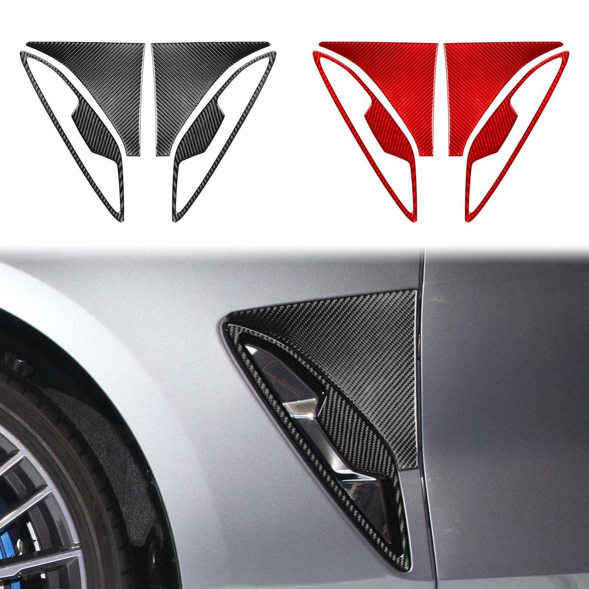 For 2019-2024 BMW 8 Series G14 4pcs /Set Universal Front Fender Stickers(Black)