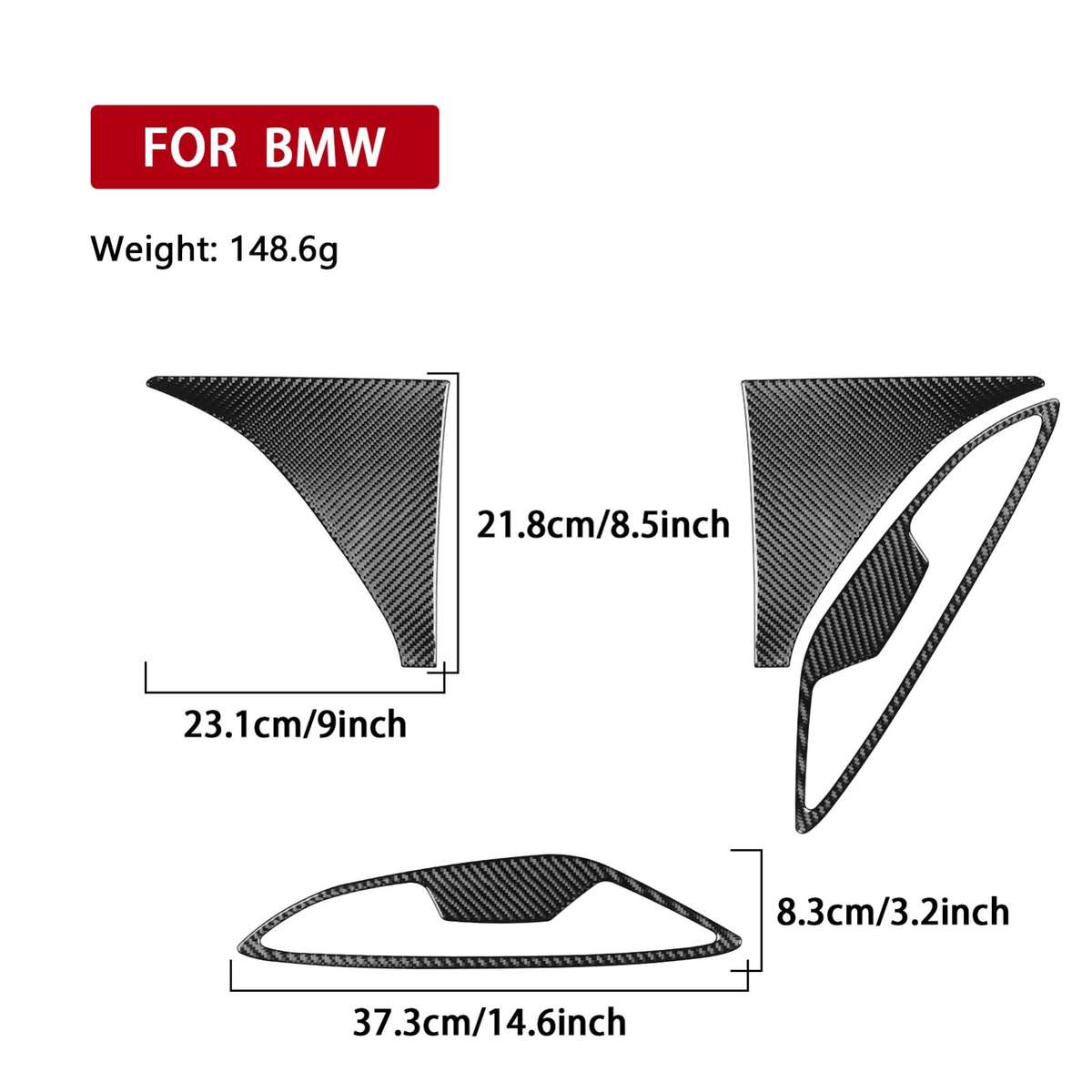 For 2019-2024 BMW 8 Series G14 4pcs /Set Universal Front Fender Stickers(Black)