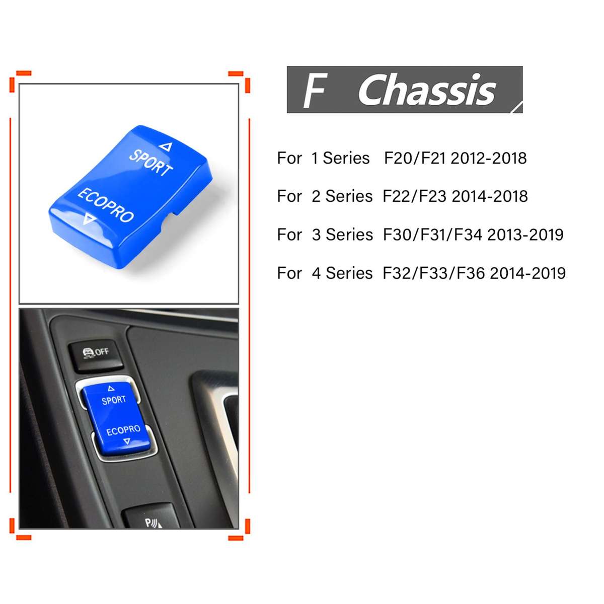 For BMW 1234 Series F Chassis Gear Mode Switch Button(Red)