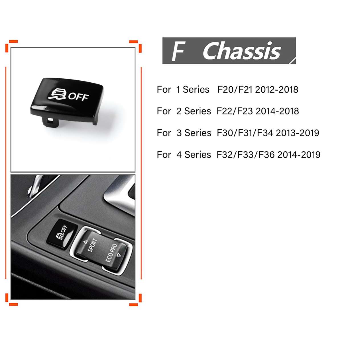 For BMW 1234 Series F Chassis Gear Shift ESP Anti-slip Button(Red)