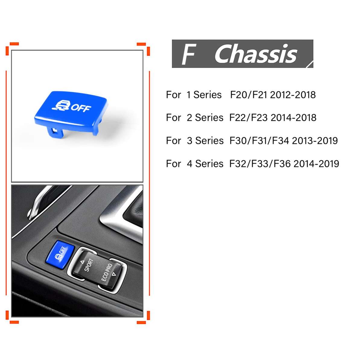 For BMW 1234 Series F Chassis Gear Shift ESP Anti-slip Button(Red)