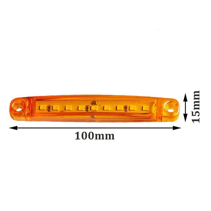 MK-224 10pcs 12-24V Truck Trailer 9LED Side Light Tail Lamp Signal Light(White)