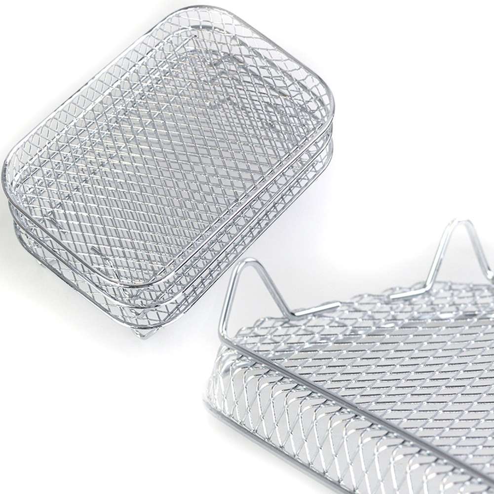 Air Fryer Accessories Three-Layer Steam Rack Stackable Dehydration Rack(Square)