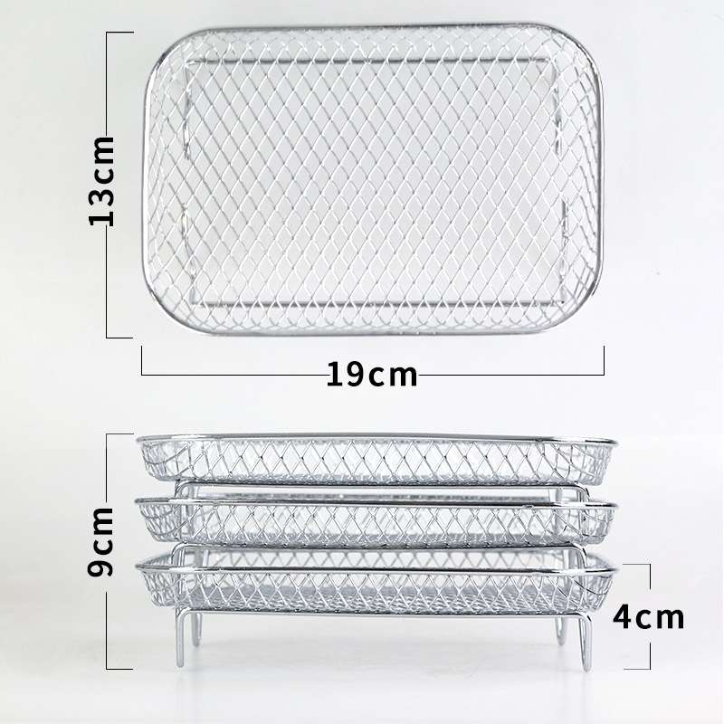 Air Fryer Accessories Three-Layer Steam Rack Stackable Dehydration Rack(Square)