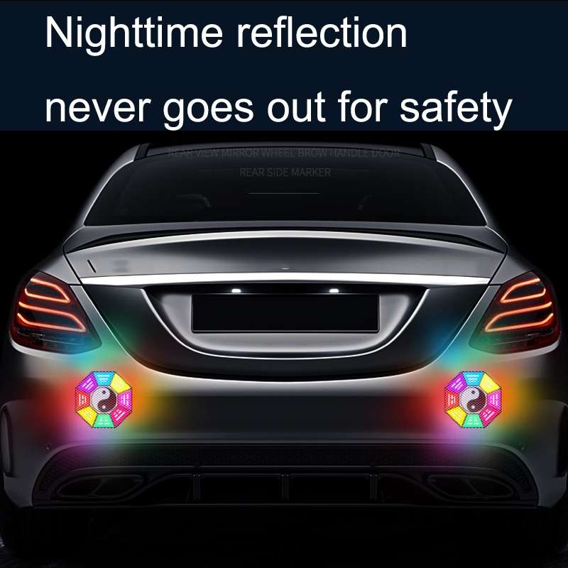 2pcs /Set Car Door Anti-Collision Scrape And Rearview Mirror Colorful Safety Warning Reflective St