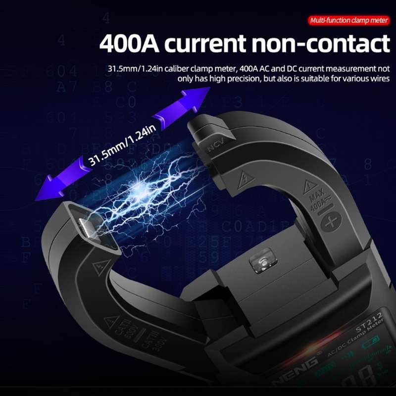 ANENG Large Screen Multi-Function Clamp Fully Automatic Smart Multimeter, Specification: ST212 Red D