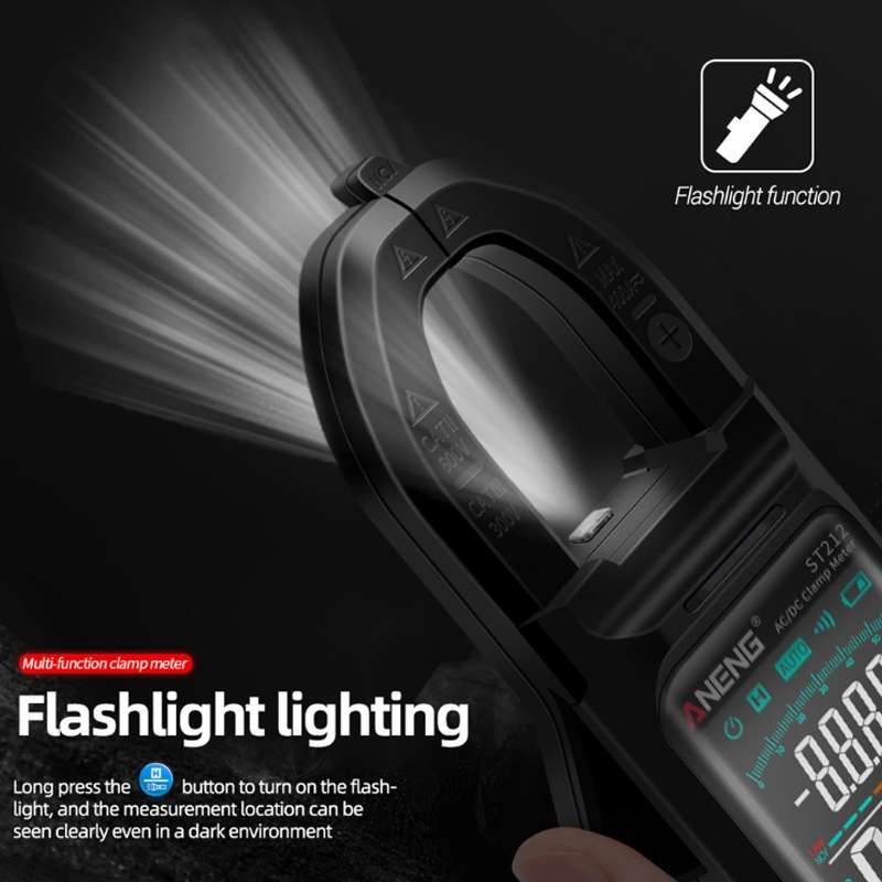 ANENG Large Screen Multi-Function Clamp Fully Automatic Smart Multimeter, Specification: ST212 Red D