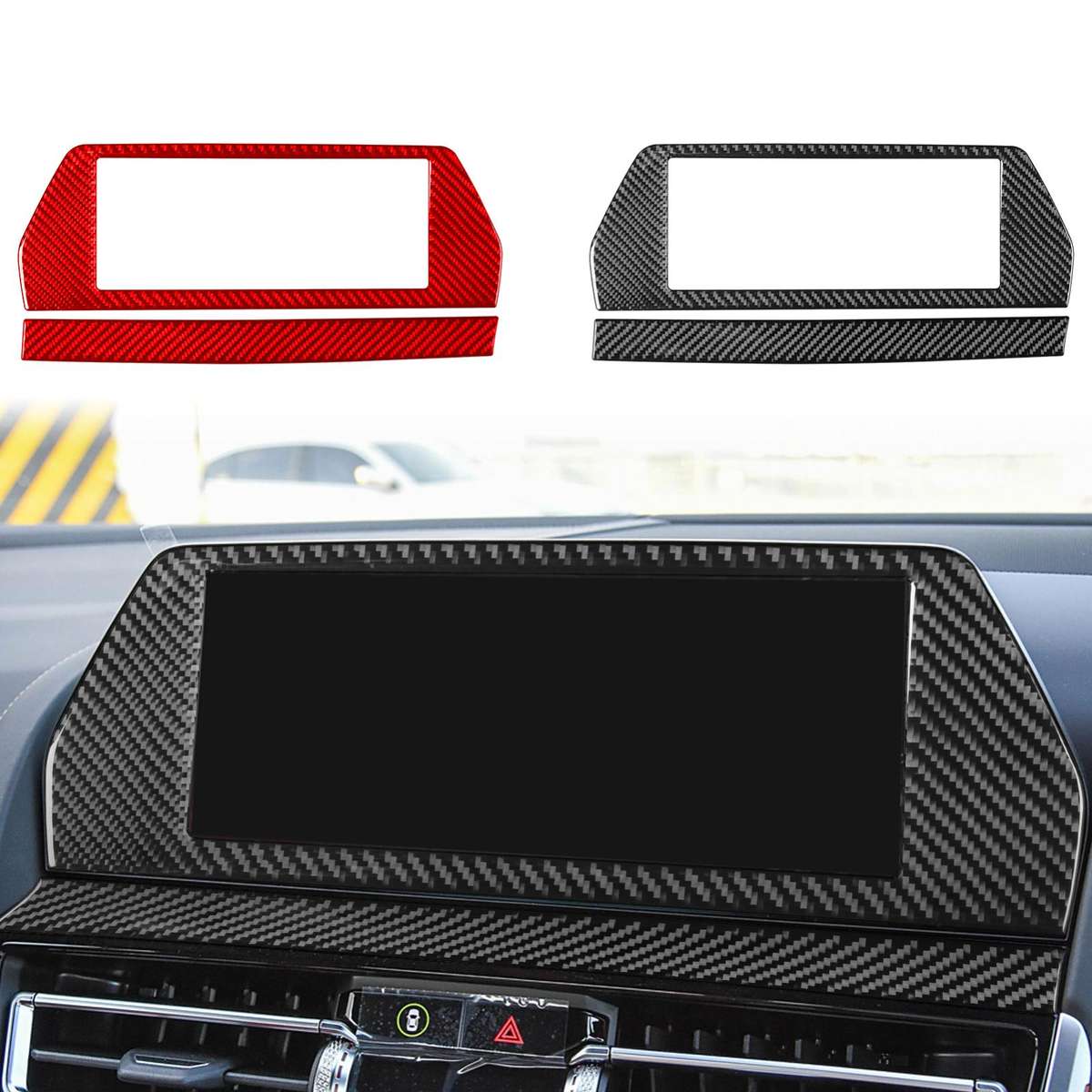 For 2019-2024 BMW 8 Series G14 Right-hand Drive 2pcs /Set Navigation Screen Frame Sticker(Black)