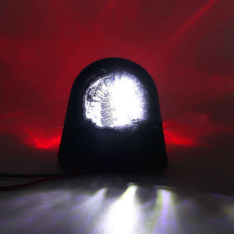 MK-249 10-30V 8LEDs Red And White Truck Round Side Light(Red White)
