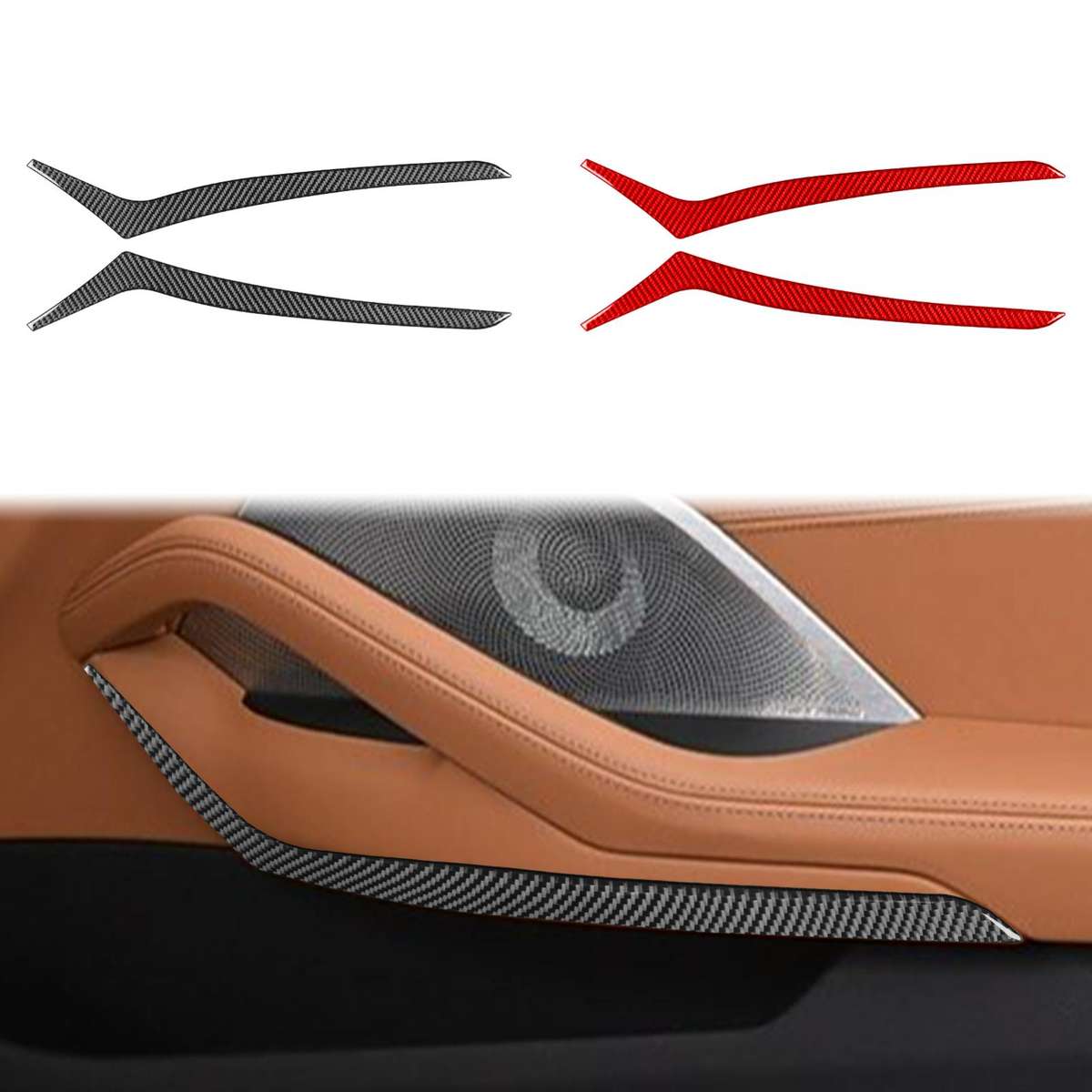 For 2019-2024 BMW 8 Series G14 2pcs /Set 2-door Version Inner Door Armrest Sticker(Black)