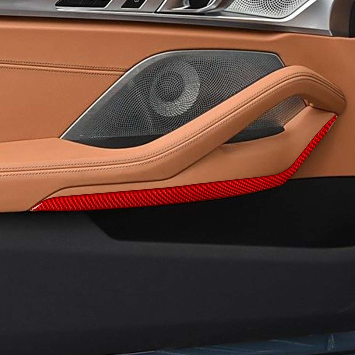 For 2019-2024 BMW 8 Series G14 2pcs /Set 2-door Version Inner Door Armrest Sticker(Black)