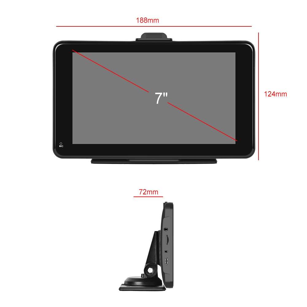 A3135 7 Inches HD Wired Smart Screen With Wireless CarPlay + Android Auto + Android Without Camera
