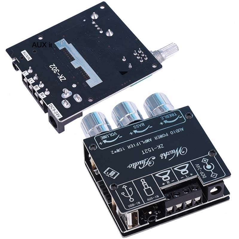 ZK-302T Mini Bluetooth 5.1 Receiving Audio Module With Power Amplifier Digital D Stereo Dual Channel