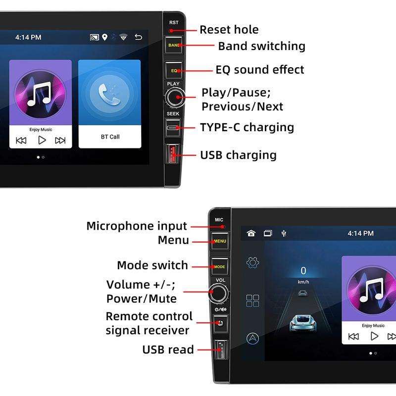 8 inch Bluetooth FM Radio Car MP5 Android Navigation Machine, Memory: 1+32G