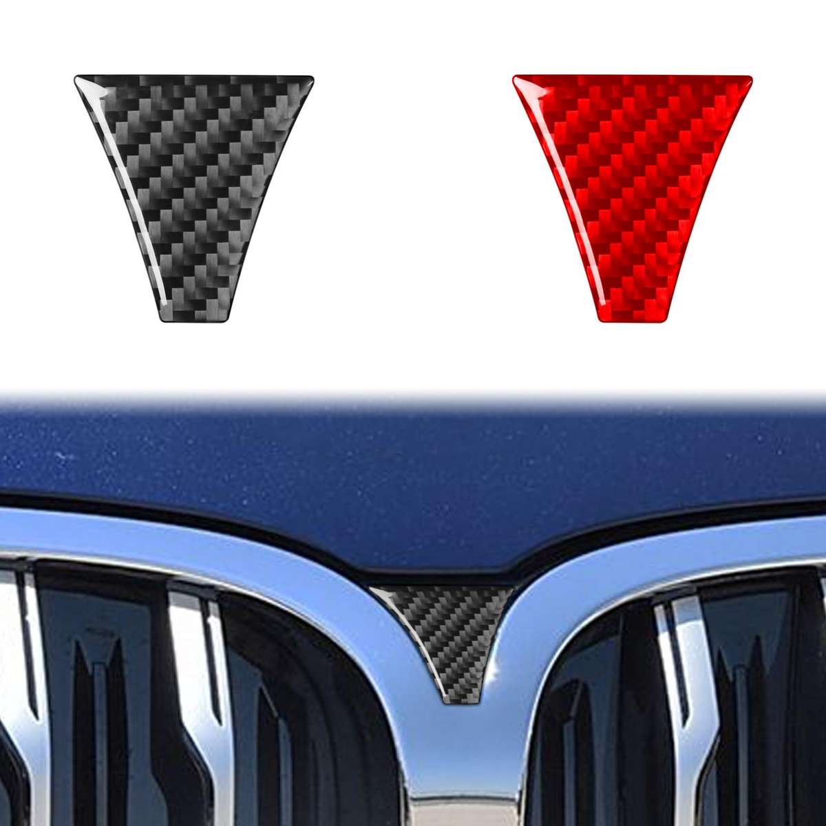 For 2019-2024 BMW 8 Series G14 Left and Right Drive Universal Front Grille Decorative Sticker(Black)