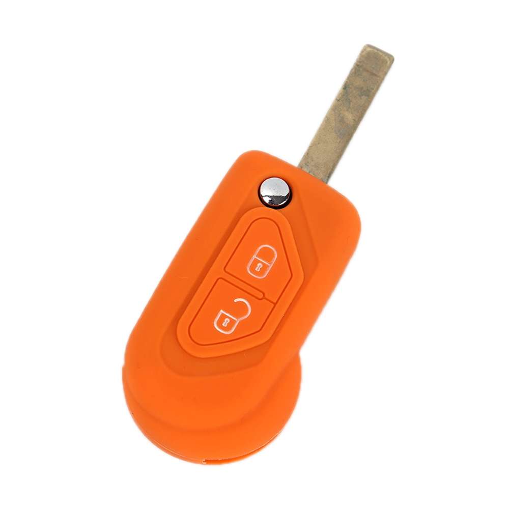 For Citroen C5/Elysee 2pcs Silicone Key Protector(Orange)