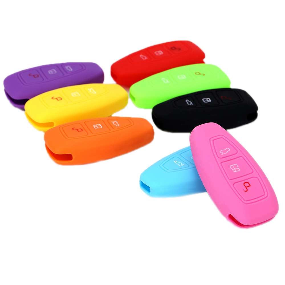 For Ford Focus/Mondeo 2pcs Folding Three-Button Key Protect Cover(Yellow)