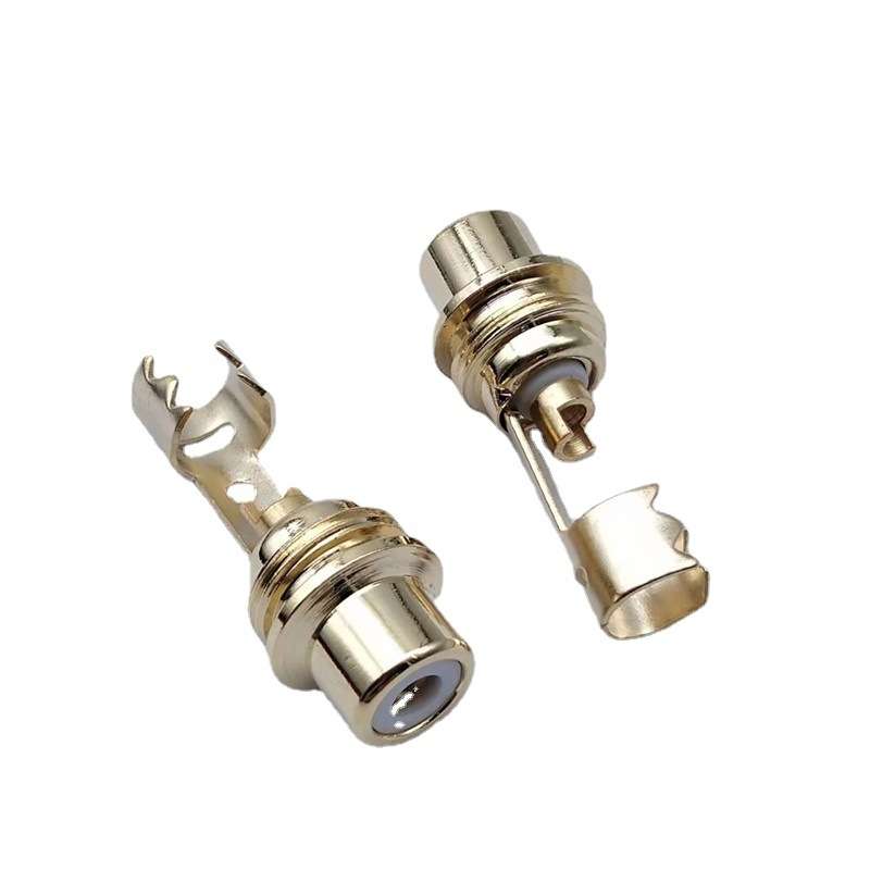 10pcs AV Audio Plug RCA Lotus Female Plug With Clip(M11x0.75mm)