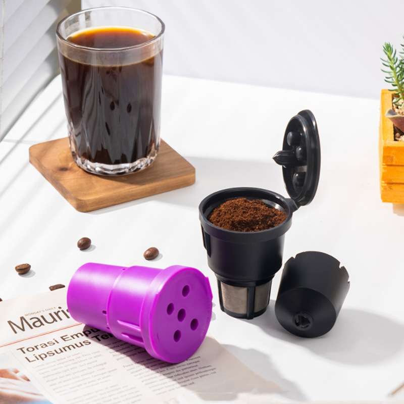 For Keurig Reusable Coffee Capsule Filter Cup Refillable K Cup Filter Basket Pod(Black)