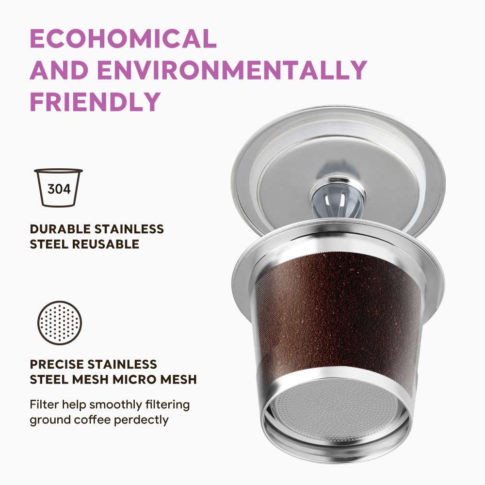 For Keurig Coffee Maker Reusable Filter Cup Stainless Steel Single Hole K Cup