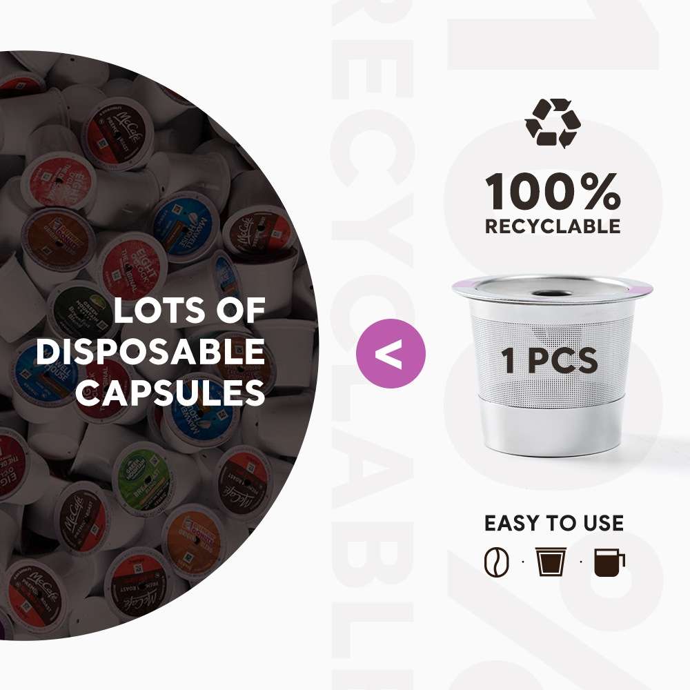 For Keurig Coffee Maker Reusable Filter Cup Stainless Steel Single Hole K Cup