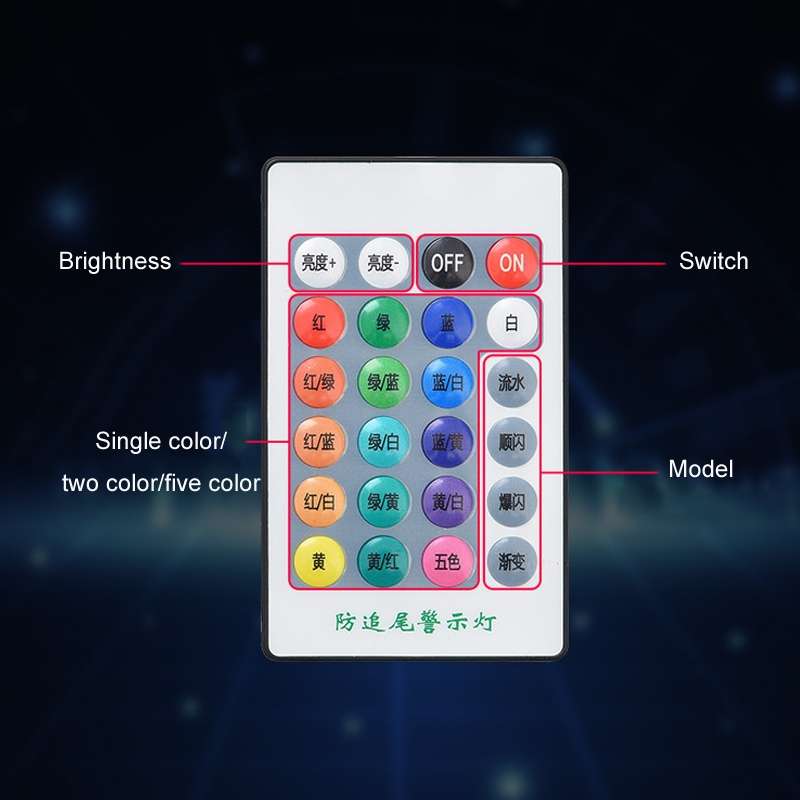 Car Solar Shark Fin With Antenna LED Warning Light, Specification: White with Remote Control