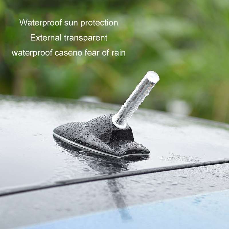 Car Solar Shark Fin With Antenna LED Warning Light, Specification: White with Remote Control