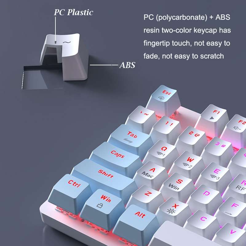 Ajazz AK40pro 87 Keys Bluetooth/Wireless/Wired Three Mode Game Office Mechanical Keyboard Blue Ligh