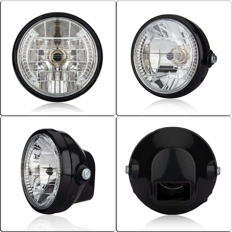 Motorcycle 7 Inch LED Headlight Angel Ring With Steering Function(No Bracket)