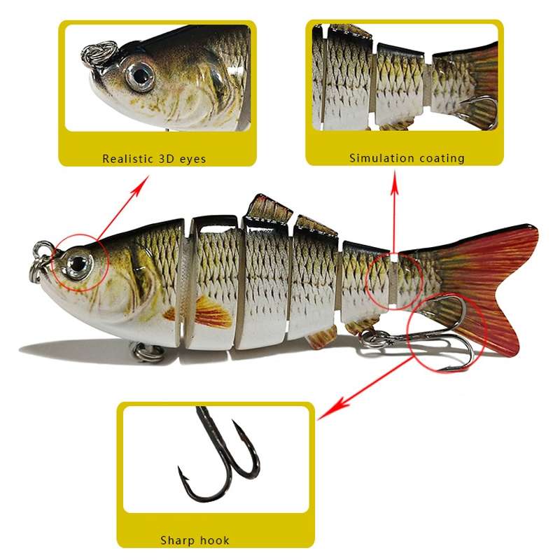 LK001-04 10cm Multi-sectional Bionic Bait Hook Long-distance Casting Sea Fishing Fake Lures