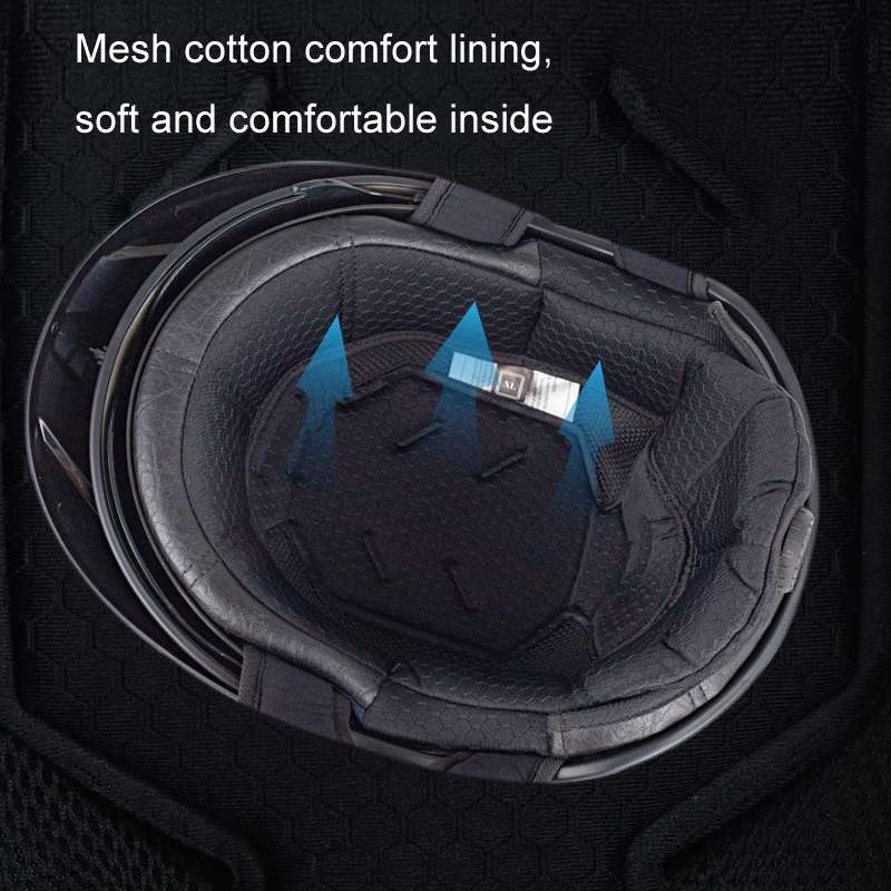 SOMAN Motorcycle Half Helmet Adjustable Helmet With Inner Mirror, Size: M(Bright Black)