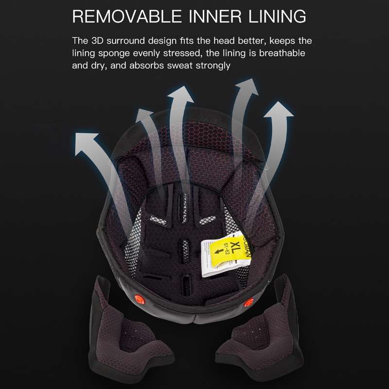 SOMAN Motorcycle Dual Lens Riding Peel-Off Full Coverage Helmet, Size: L(Black Gray Track)