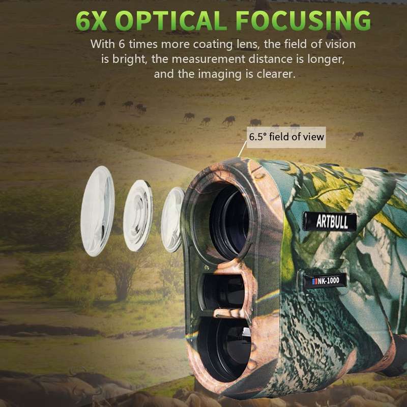 ARTBULL NK-1000 Camouflage Golf Rangefinder Rechargeable Telescope, Random Color Delivery