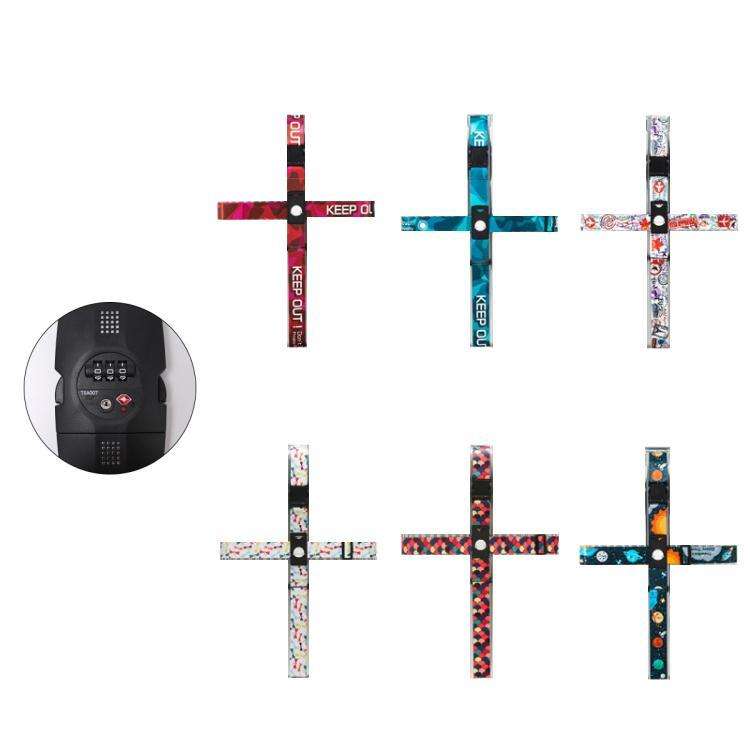 Luggage Cross Customs Lock Binding Strap, Color: Keep Out Red (TSA)