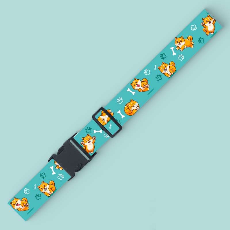 Luggage Fixed Anti-Mis-Opening Packing Strap, Color: Blue Shiba Inu