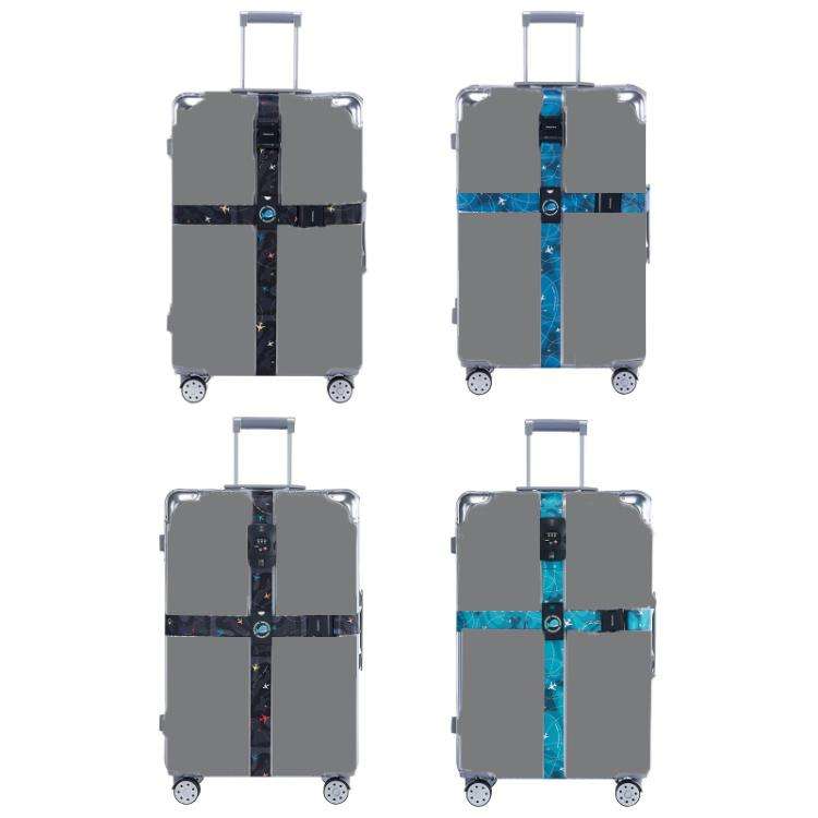 Luggage Cross Flying Landmark Customs Binding Belt, Color: Blue