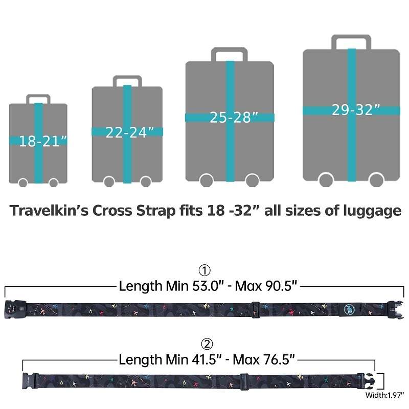 Luggage Cross Flying Landmark Customs Binding Belt, Color: Blue